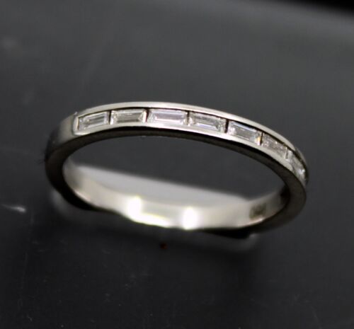 The Devotion VRAI Lab Created Baguette Diamond Band in Platinum Sz 8.25 - Picture 4 of 15