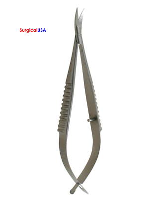 Micro Scissors Curved Superfine Blades Sharp Points Size 3.25inch Thumb Spring