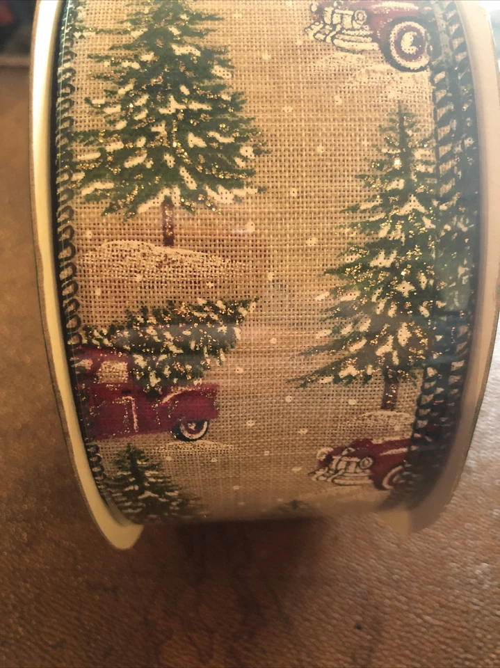 50 Yards Christmas Truck Wired Ribbon - Image 4 of 4