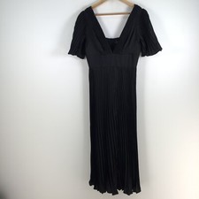 The Collection womens dress size 10 maxi fit flare black pleated 082580