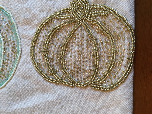 Nicole Miller Five Beaded Pumpkins Table Runner Lined 14 x 72 NEW - Picture 2 of 8