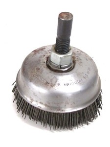 OSBORNE 4" CUP BRUSH, 1-1/2" SILICON CARBIDE COATED NYLON BRISTLES, 120 GRIT