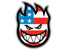 Spitfire Wheels American Flag Logo Sticker Waterproof Vinyl Decal Die-Cut Laptop
