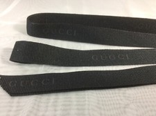 Authentic Gucci Black Ribbon With Logo 1.5cm Wide x 56  Long