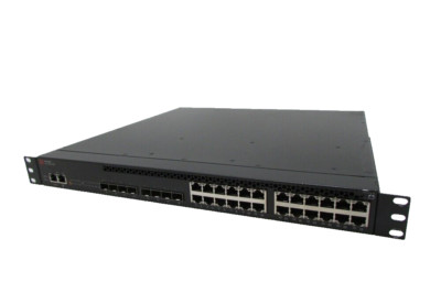 Brocade ICX6610-24P-E, 24-port 1 GbE RJ45 PoE+, plus 8×1 GbE SFPP uplink ports