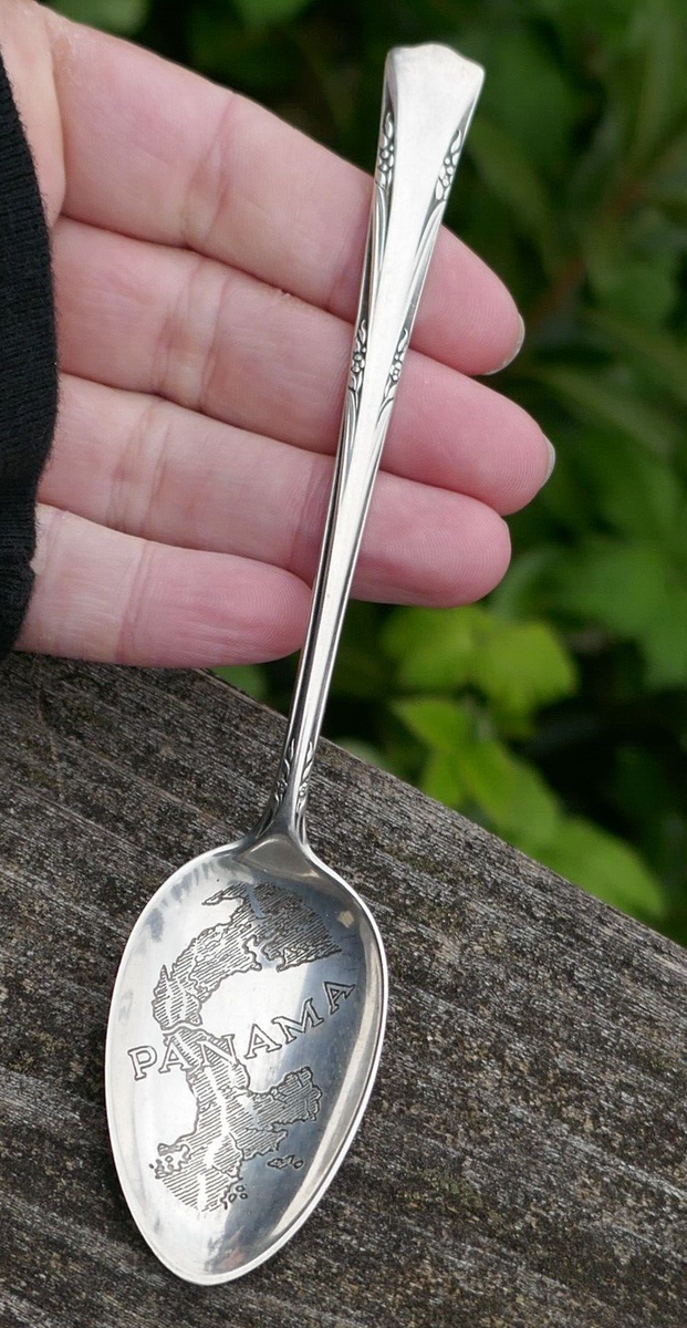 Antique Gorham Sterling Silver Panama Souvenir Spoon - Engraved