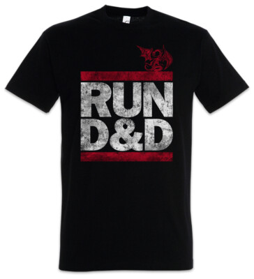 Run D&D Herren T-Shirt Dungeons Pen and Paper Dragons RPG Larp DMC Fantasy