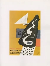 1989 VINTAGE "BRAQUE GRAVEUR" BERGGRUEN MOURLOT MINI POSTER COLOR Art Lithograph