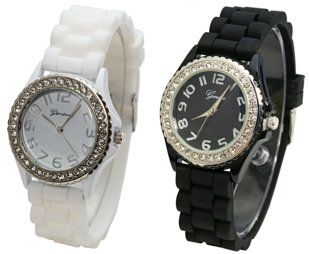 Women’s Geneva crystal face watch. Geneva Gold Tone Ladies Quartz Bangle Watch, Crystal Bezel  main image 2