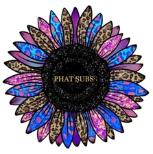 Sublimation Print Purple Sunflower Ready to Press Heat Transfer