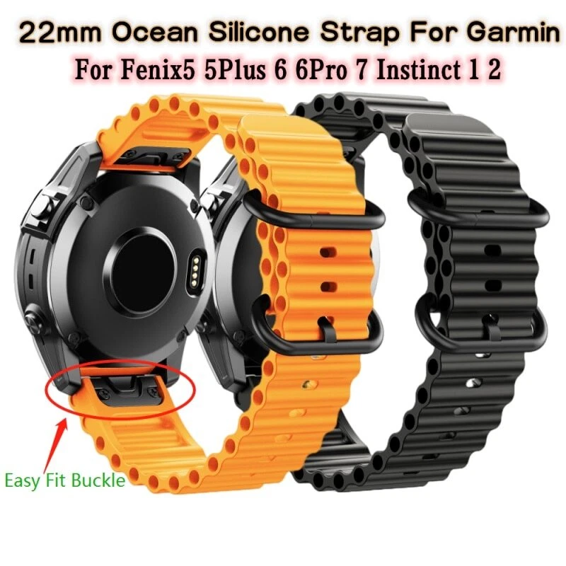 Quickfit Ocean Silikon Armband für Garmin Fenix 5 6 Pro 7 955 945 Watch  Strap