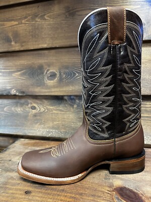 Men's Rodeo Genuine Leather Cowboy Square Toe Boots Bull Dog Choco -5960