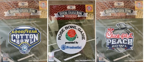 2024-2025 CFP COLLEGE ROSE PEACH COTTON BOWL 3 PATCH SET QUARTERFINAL SEMIFINAL - Picture 1 of 4
