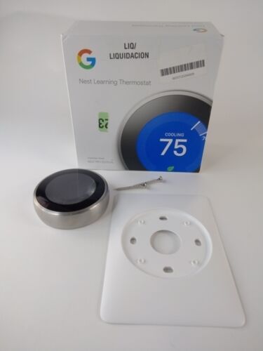 Nest 3rd Generation Programmable Thermostat T3008US - Stainless Steel - Picture 1 of 5
