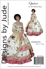 Opulent Gown Doll Clothes Sewing Pattern for 16.5" RTB101 Claire Grace Tonner