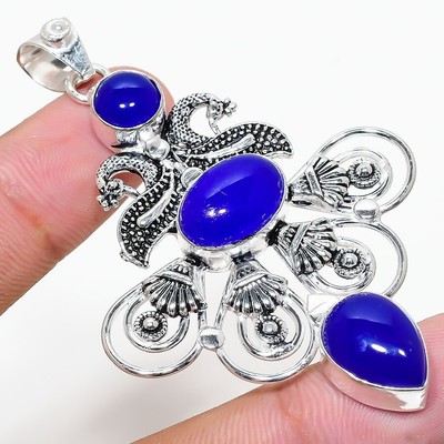 Pendentif En Argent Sterling 925 Avec Onyx Noir - Fait Main, Certifié AGI, Neuf