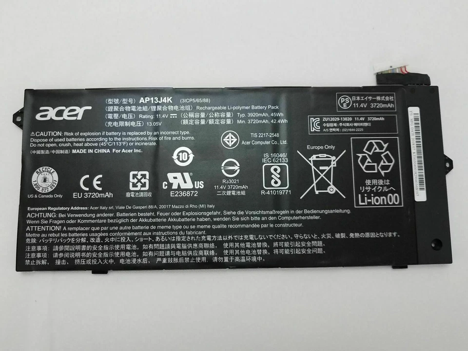 GENUINE Acer Chromebook CB3-431 C720 C720P C740 Battery AP13J4K - Image 2 of 2