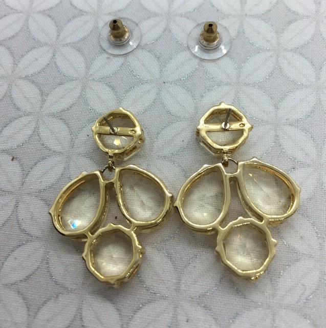 Kate Spade Champagne Crystals Chandelier Statement Earrings vegas jewels eBay