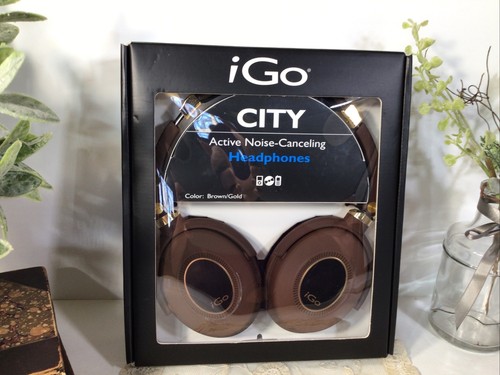 I Go CITY Active Noise-Canceling Headphones ~Brown/Gold ~ NEW ~FREE SHIPPING - Picture 2 of 15