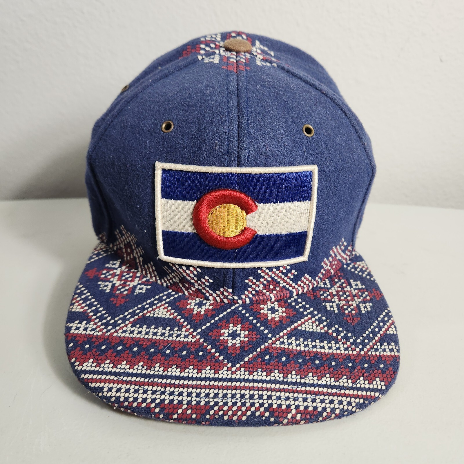 Zephyr Colorado Flag Patch Patterned Wool Basebal… - image 1