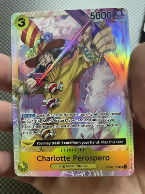 One Piece Pillars Of Strength Charlotte Perospero Foil OP03-113 NM Super Rare