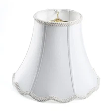 White Bell Scalloped Lamp Shade 5'' Top x 10'' Bottom x 8.3'' Slant Height x ...
