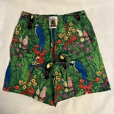 VTG Yo Wear Max Boxxer Kids Unisex Shorts Tropical Birds 100 Cotton NOS USA M