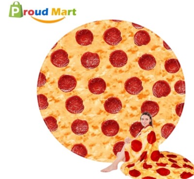Izomty Pepperoni Pizza Blanket Adult Size, 71 Inches Double Sided