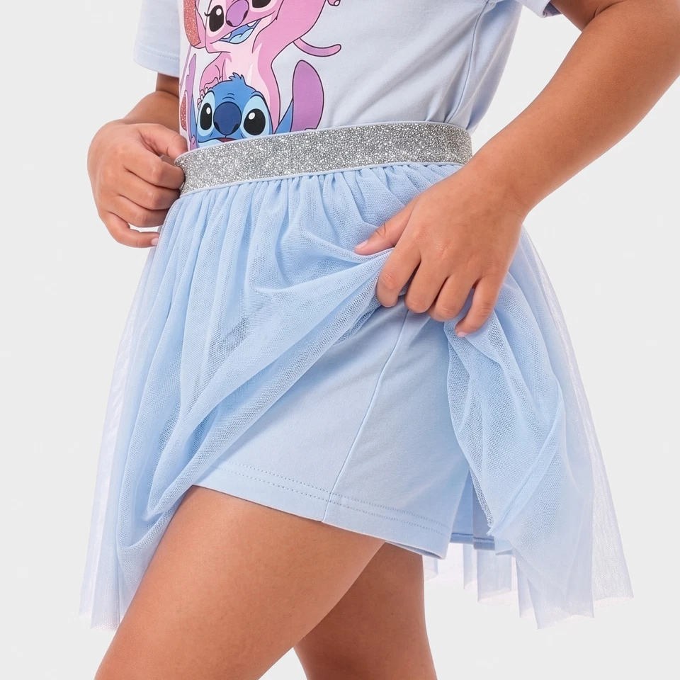 Conjunto Disney Lilo & Stitch | Conjunto de camiseta y falda Angel And Stitch para niñas - Imagen 3 de 4