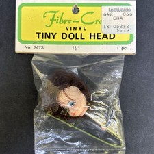 Fibre Craft New Vintage 7473 Doll Head Parts 1 Brown Bob Hair Girl