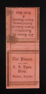 1930s? The Pinzon Recreation Cigars Tobacco Liquors Beer C. J. Egan Valdez AK MB