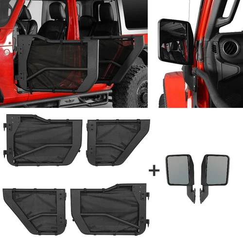 Off-Road Steel Half Doors & Side View Mirrors For Jeep Wrangler JL JT 18-25 4Dr