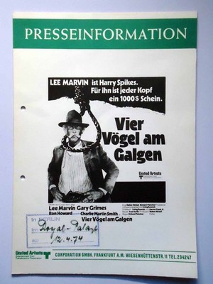 Vier Vögel am Galgen - Lee Marvin - Ron Howard - Gary Grimes - Presseheft