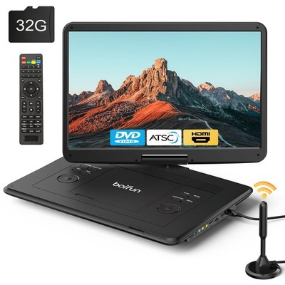 BOIFUN 15,6   Tragbarer DVD Player mit HD Wiederaufladbare 5000mAh Akku