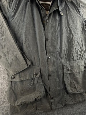 Barbour A205 Border Blue Waxed Jacket Coat Men Full Zip England