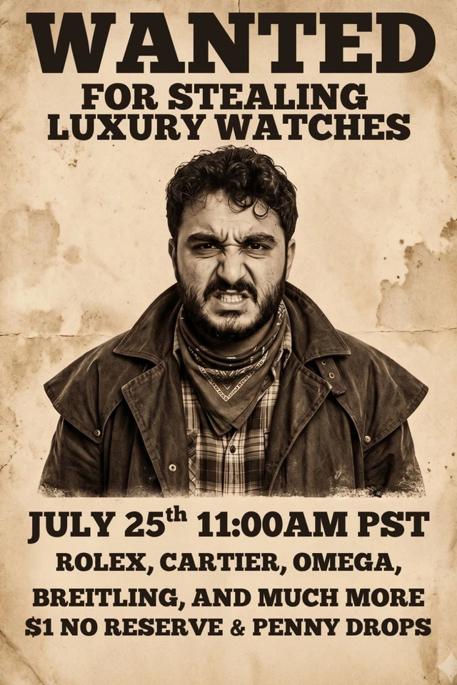 Join Now‼️ 💸 $1 LIVE WATCH AUCTION! 🔥 Rolex, Omega, Breitling NO RESERVE