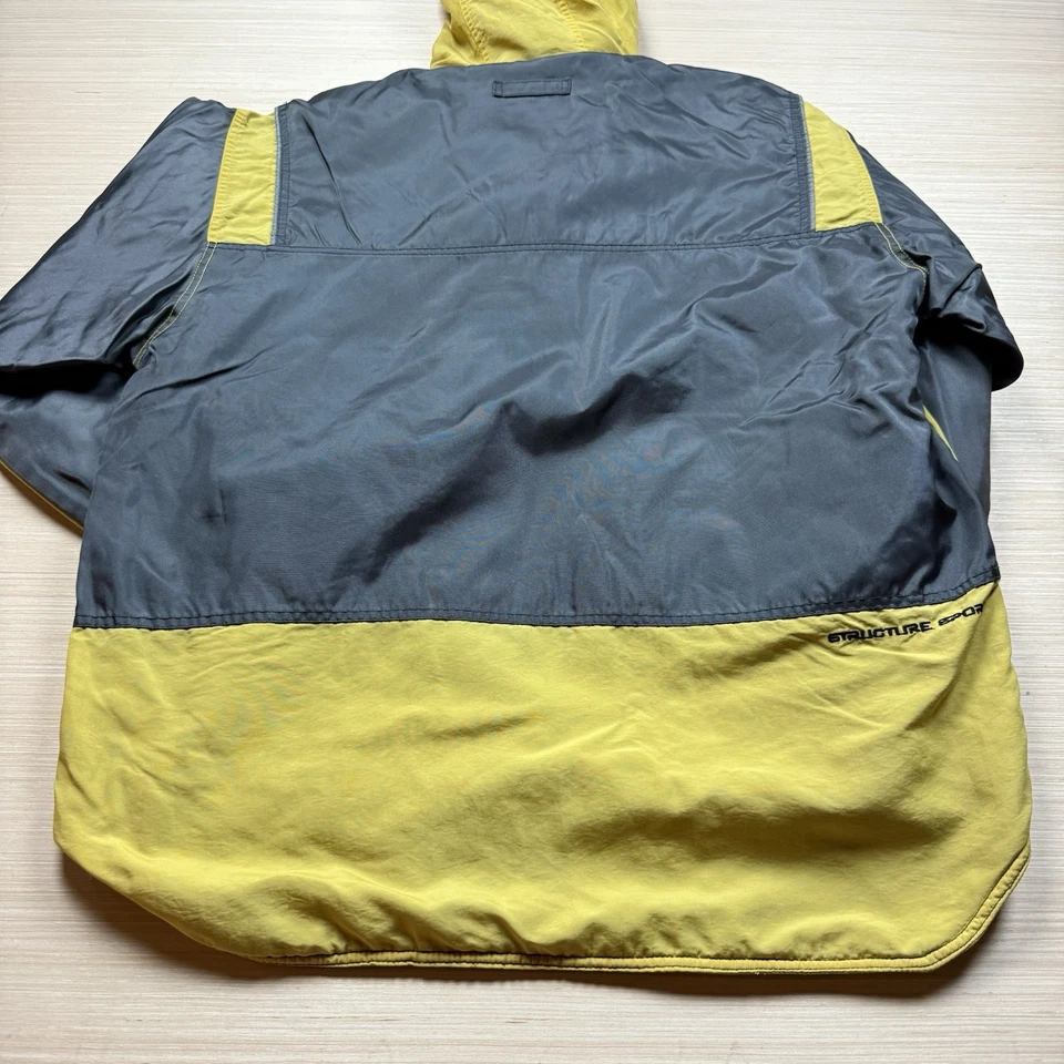 Vintage 90s Y2K Anorak Half Zip Structure Sport Jacket Hooded Medium Fleece Line - Image 3 of 4