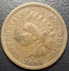 1864 L Indian Head Cent Penny SEMI KEY DATE Choice Original VF Full LIBERTY