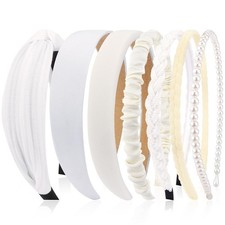 7 PCS White Headbands Women Girls Non Slip Hairbands Cute Accessories Multi