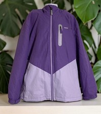 Girls Swiss Tech Purple Long Sleeve Full Zip Front Hooded Jacket Sz L 10-12