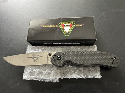 Ontario RAT II Linerlock Folding Knife 3'' AUS-8 Steel Blade Carbon Fiber Handle