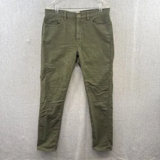 Flint and Tinder Moleskin Pants Mens 34x32 Tapered Green 5 Pocket Casual Adult