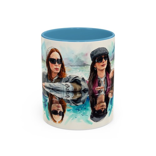 Actress Duo Boat Scene Coffee Mug | Accent Black Handle 11oz/15oz - Picture 14 of 29