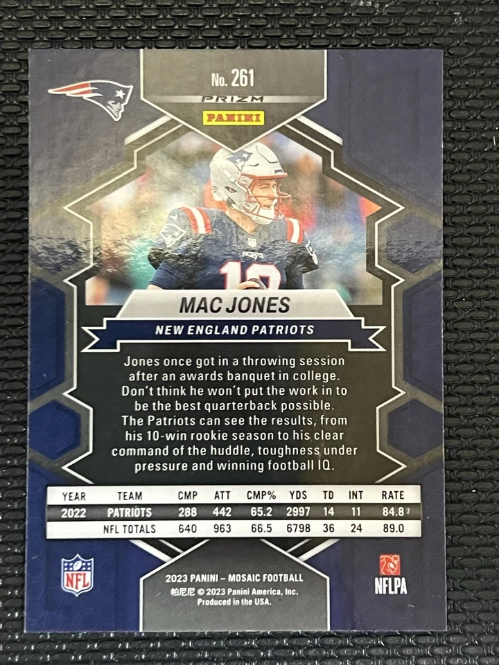 2023 Mosaic Mac Jones Honeycomb Prizm #261 Sp - Image 4 of 4