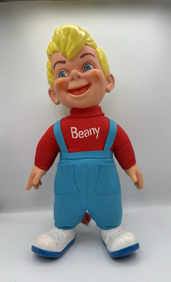 Mattel Vintage 1960s Beany & Cecil Beany Plush Doll Red Shirt Blue Overalls
