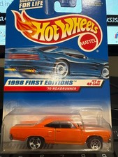 1998 Hot Wheels 661 First Editions 1740 70 Roadrunner Orange W5 Spoke Wheels