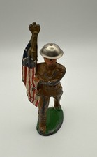 Barclay Manoil Soldier Marching with American Flag 1930's Antique L51-4