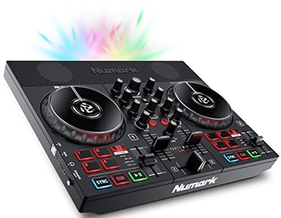 Numark Party Mix Live - DJ-Controller mit integrierten Lautsprechern, Partylichtern und
