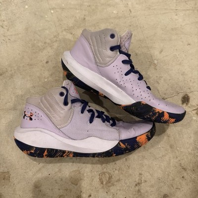 Under Armour Jet 21 Sneakers Shoes Youth 5.5 Lavender Comfort Basketball