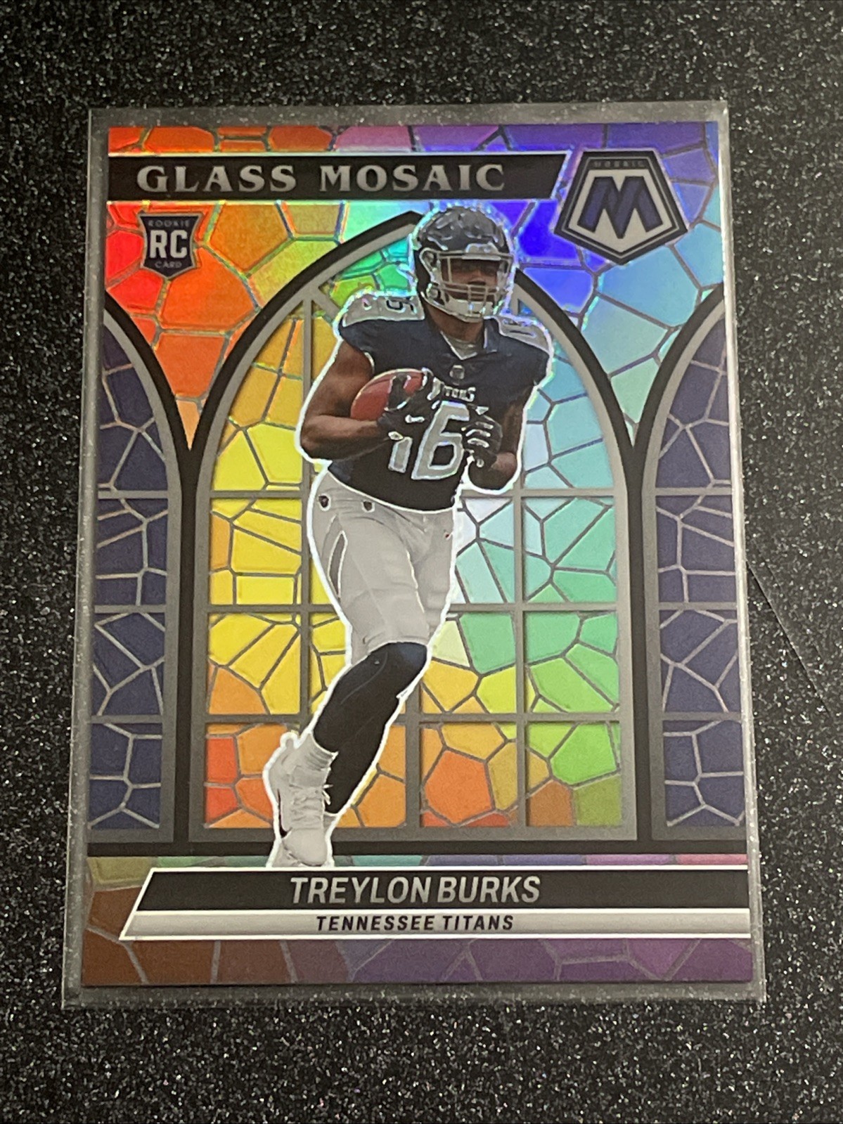 2022 Panini Mosaic Treylon Burks Stained Glass Mosaic Rookie RC Prizm SSP #GM-30